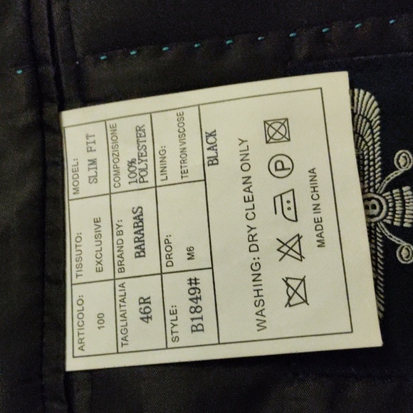 Prelove Man's Barabas Floral Black/Gold Design Blazer Jacket - Picture 10 of 14